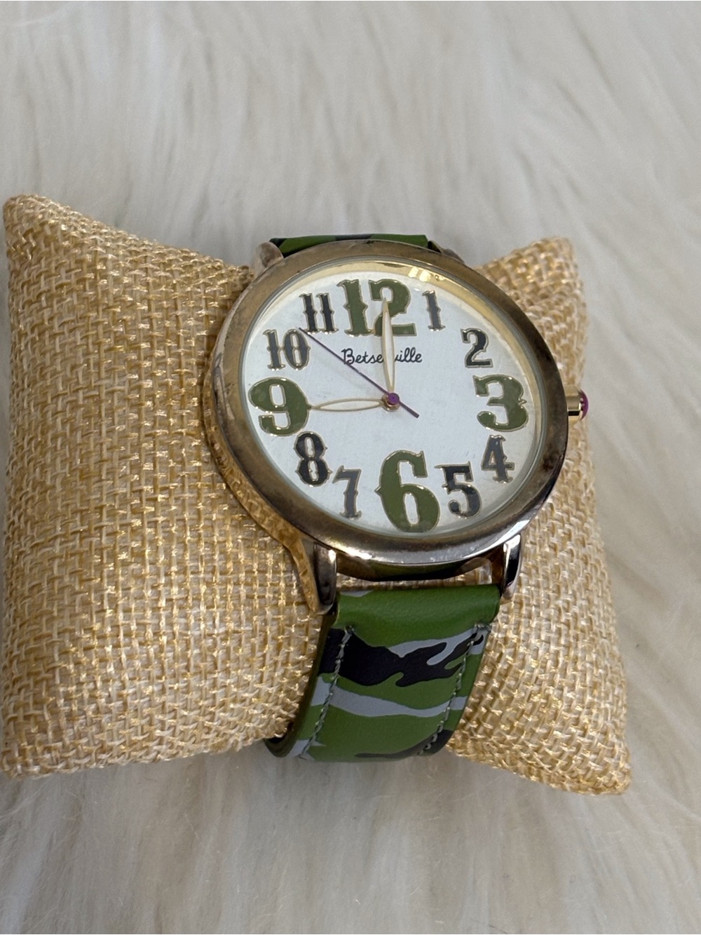 Betsey Johnson Women's Green Camouflage Strap Watch